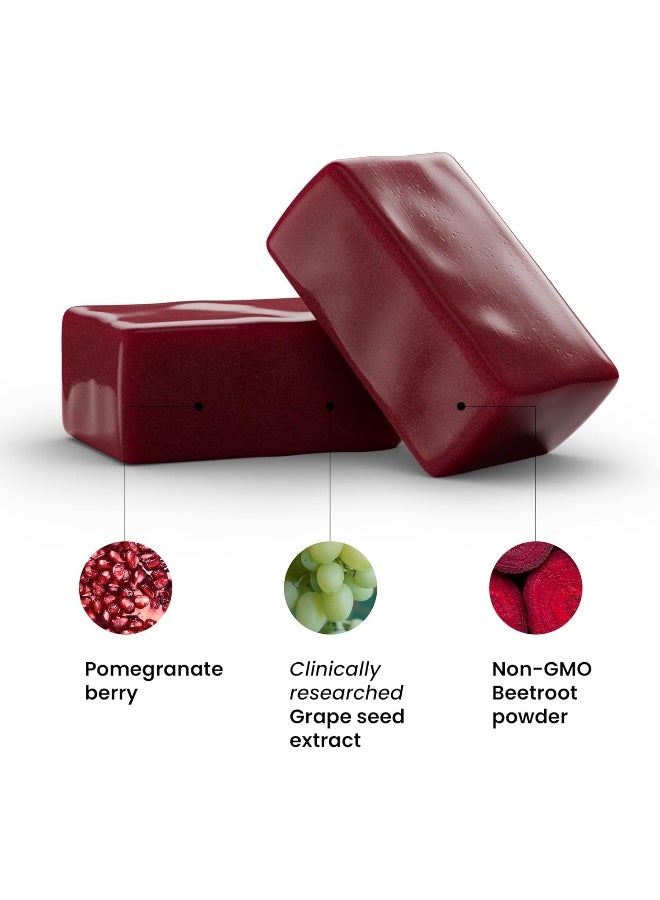humanN SuperBeets Heart Chews - Nitric Oxide Production and Blood Pressure Support - Grape Seed Extract & Non-GMO Beet Energy Chews - Pomegranate Berry Flavor - 60 Count - Image 4